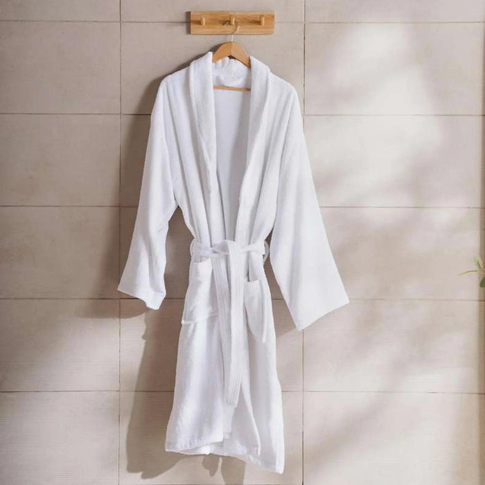 Iva Cotton Bathrobe Mid/Large -White Pan Home
