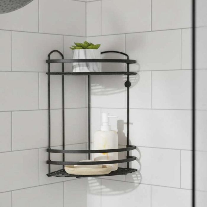 Ivana 2 Tier Shower Caddy 24X24X38Cm -Black Pan Home