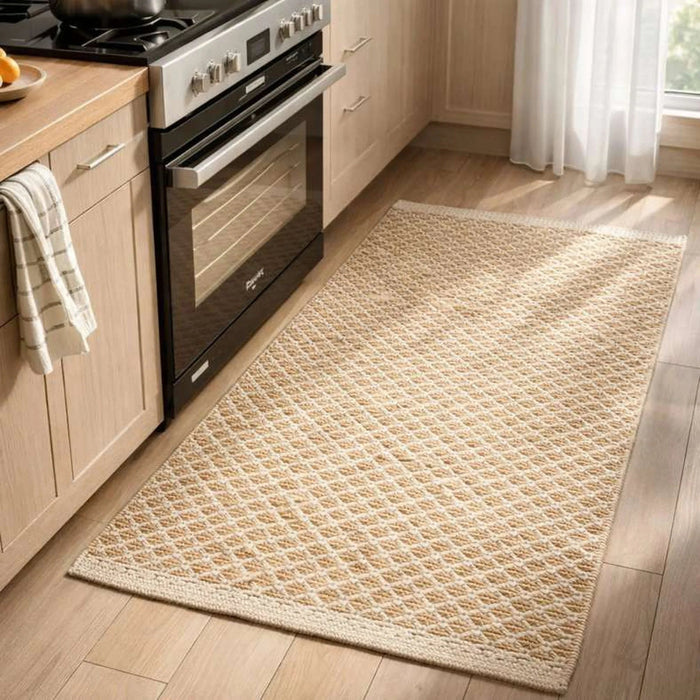 Izuka Handwoven Jute & Cotton Dhurrie 60X90Cm - Natural Pan Home