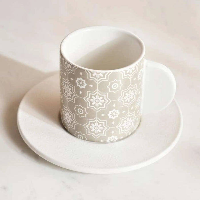 Izzet 2-Piece Coffee Cup & Saucer 120Ml -White
