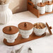 Izzet Calligraphy 3-Piece Serving Set With Bamboo Lid & Tray - White Pan Home