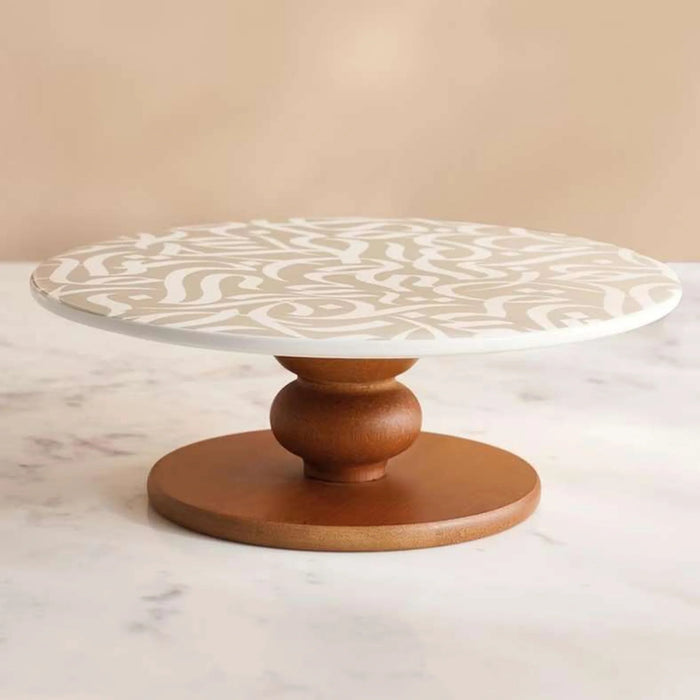 Izzet Calligraphy Cake Stand Dia25.4X8.9Cm -White