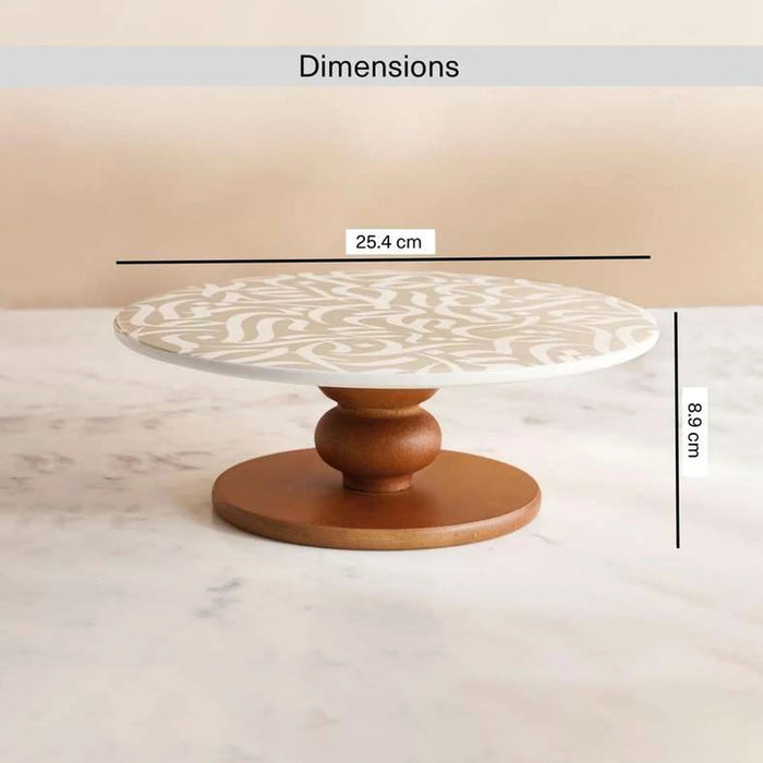 Izzet Calligraphy Cake Stand Dia25.4X8.9Cm -White