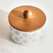 Izzet Date Bowl With Bamboo Lid Dia10.1X5.8Cm -White Pan Home