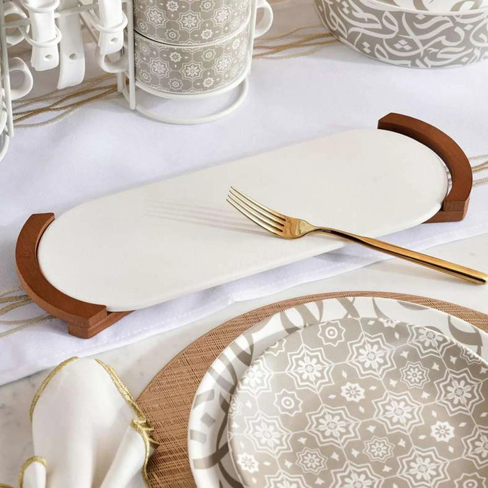 Izzet Porcelain Oval Serving Platter 34.2X11.43Cm -White