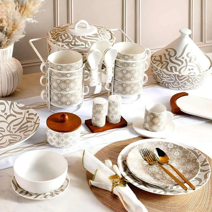 Izzet Porcelain Oval Serving Platter 34.2X11.43Cm -White
