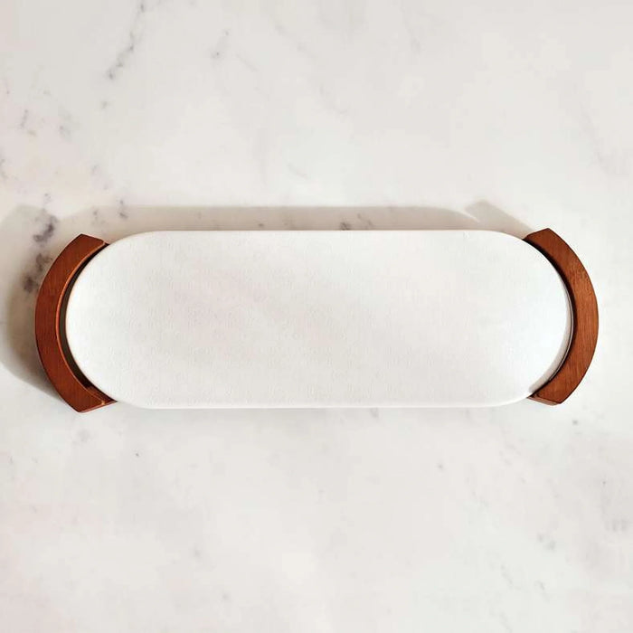Izzet Porcelain Oval Serving Platter 34.2X11.43Cm -White