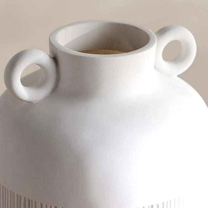 Jael Polyresin Decor Vase With Two Handle 20X20X33Cm - White