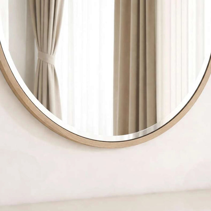 Jaylen Dresser With 6 Drawer & Round Mirror - Natural