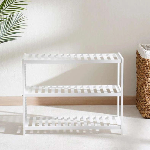 Jezelle 3-Tier Bamboo Bath Shelf 70X24.5X55cm - White Pan Home
