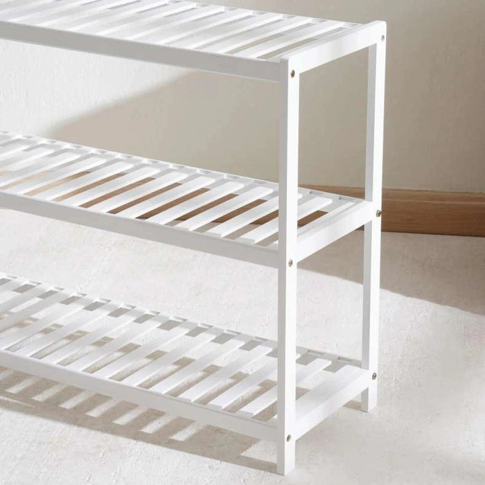 Jezelle 3-Tier Bamboo Bath Shelf 70X24.5X55cm - White Pan Home