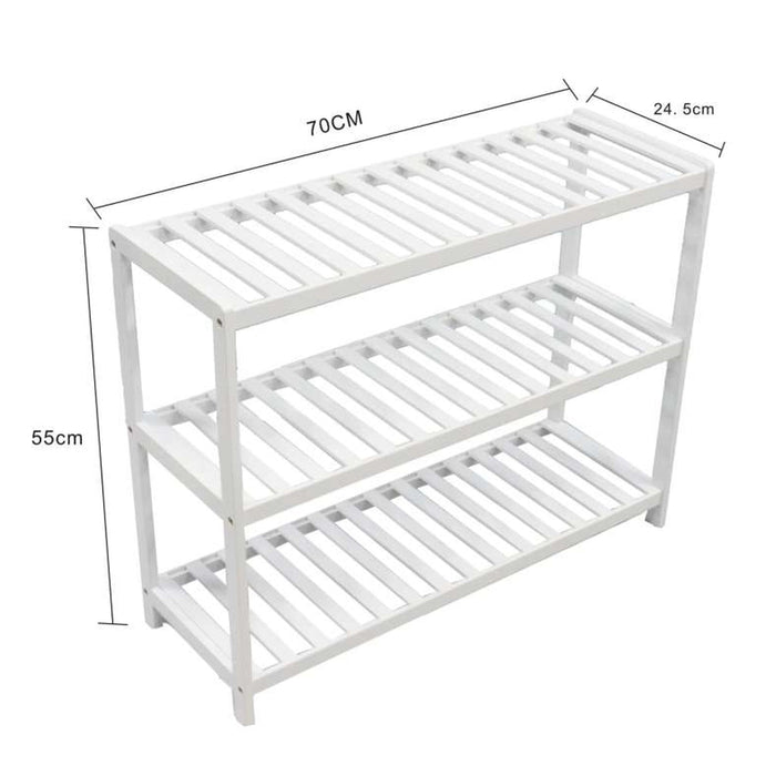 Jezelle 3-Tier Bamboo Bath Shelf 70X24.5X55cm - White Pan Home
