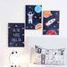 Joe Astronaut 3 Pcs Canvas Wall Art 40X60Cm - Blue Pan Home