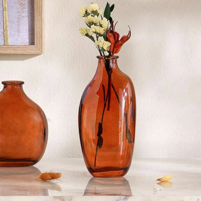 Joey Glass Amphora Vase 7X5.6X15Cm - Amber