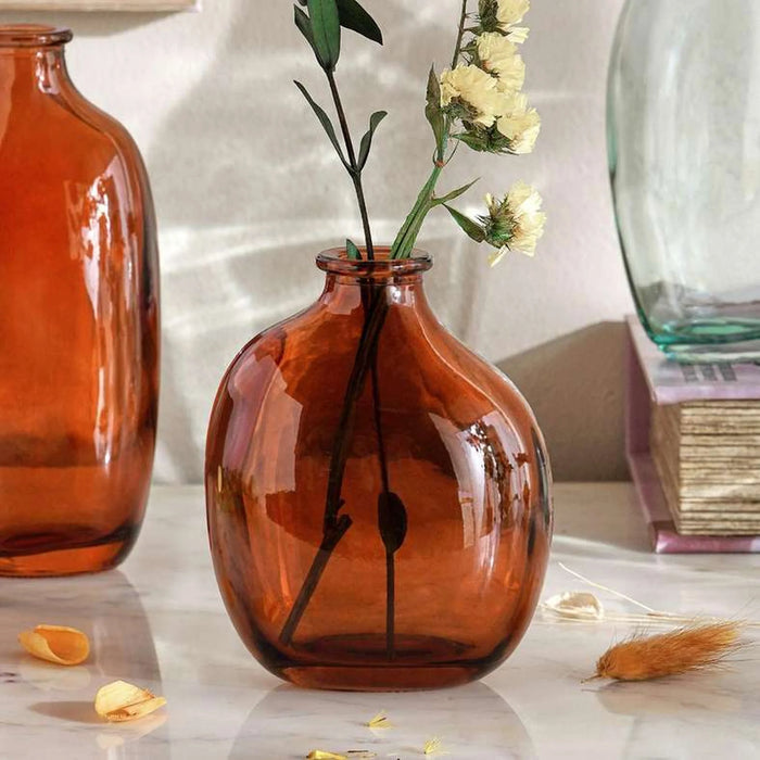 Joey Glass Bud Vase  8.8X6X11Cm -  Amber