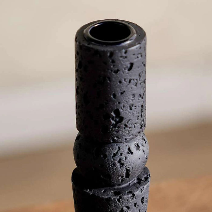 Jonah Polyresin Candle Holder 6.7X6.7X21.7Cm - Black
