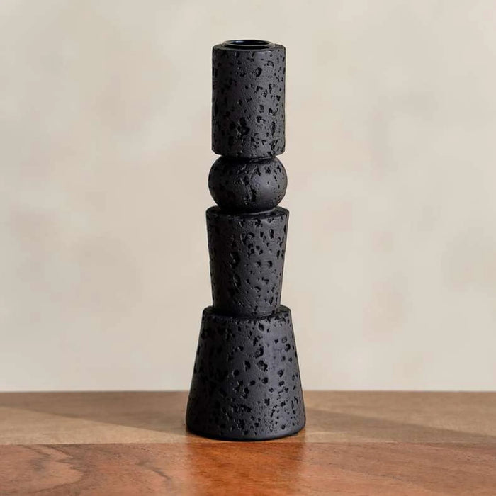 Jonah Polyresin Candle Holder 6.7X6.7X21.7Cm - Black