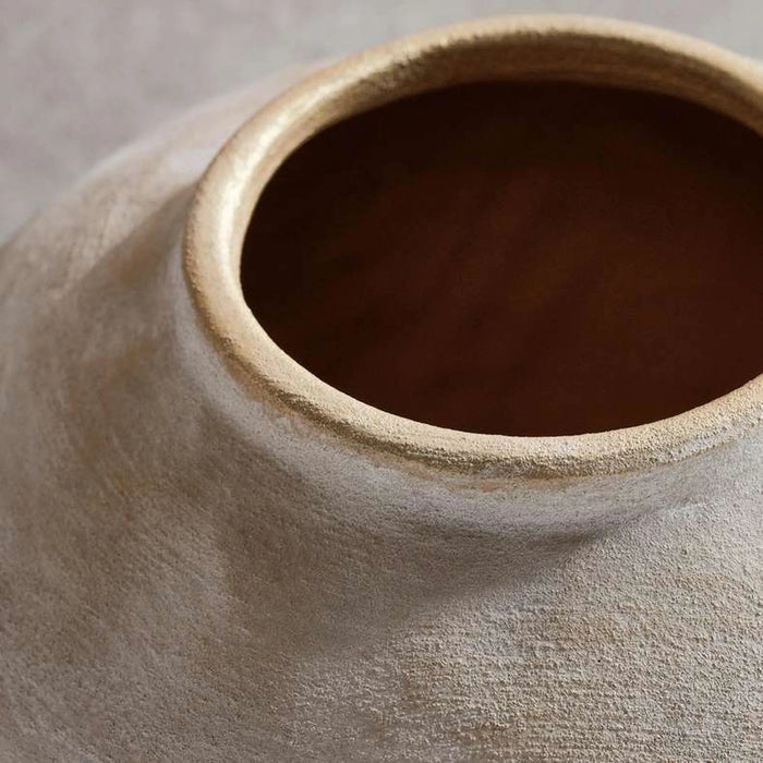 Jonie Stoneware Vase With Gold Finish 28.6X28.6X27Cm - Beige