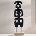 Jora Wooden  Abstract Sculpture 20X8X76Cm - Black Pan Home