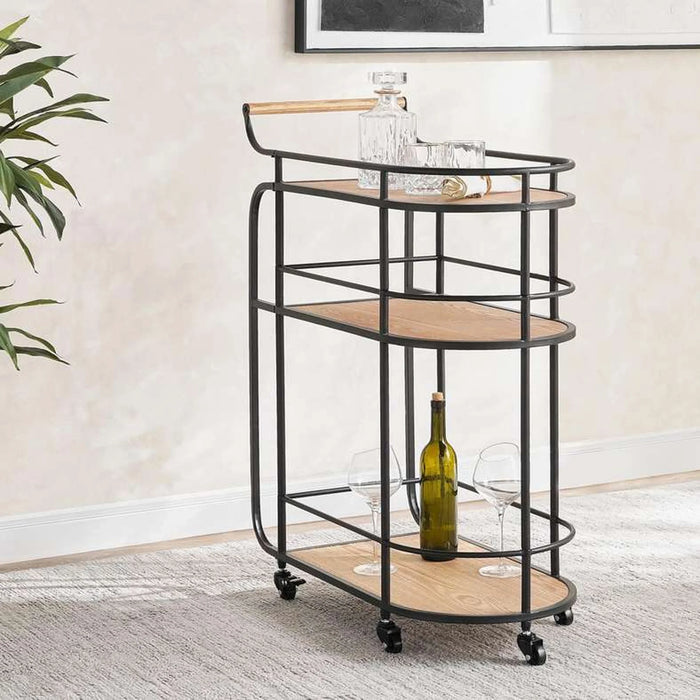 Jubilee Serving Trolley 3 Tier Wood - Black & Brown