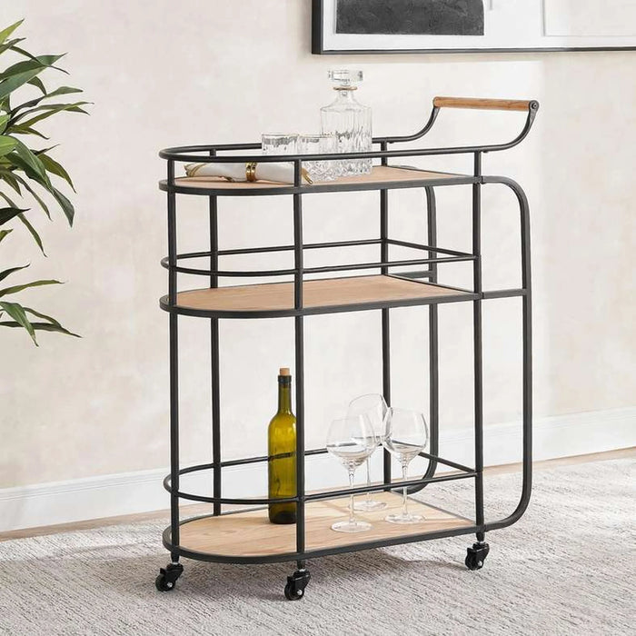 Jubilee Serving Trolley 3 Tier Wood - Black & Brown
