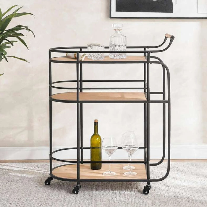 Jubilee Serving Trolley 3 Tier Wood - Black & Brown