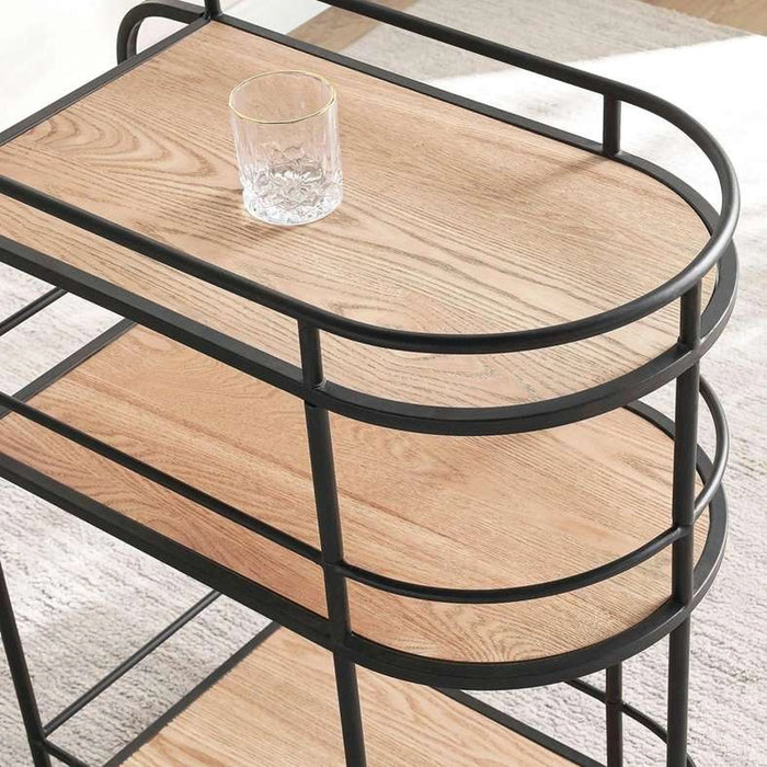 Jubilee Serving Trolley 3 Tier Wood - Black & Brown
