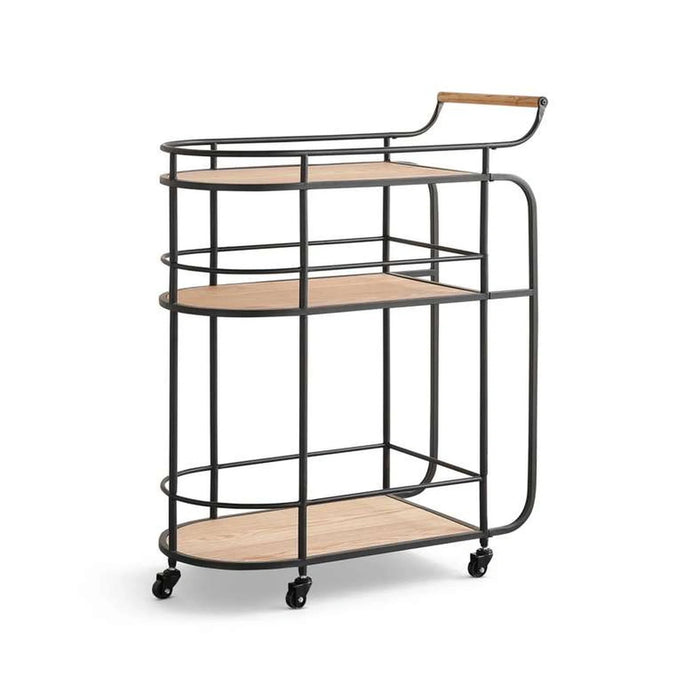 Jubilee Serving Trolley 3 Tier Wood - Black & Brown