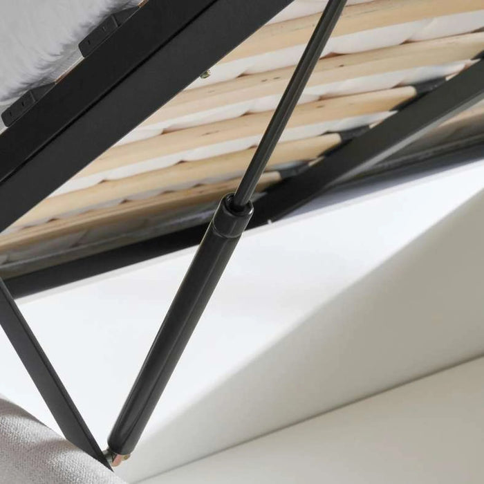 Julia King Bed(180X200) With Hydraulic Storage - Beige And Gold