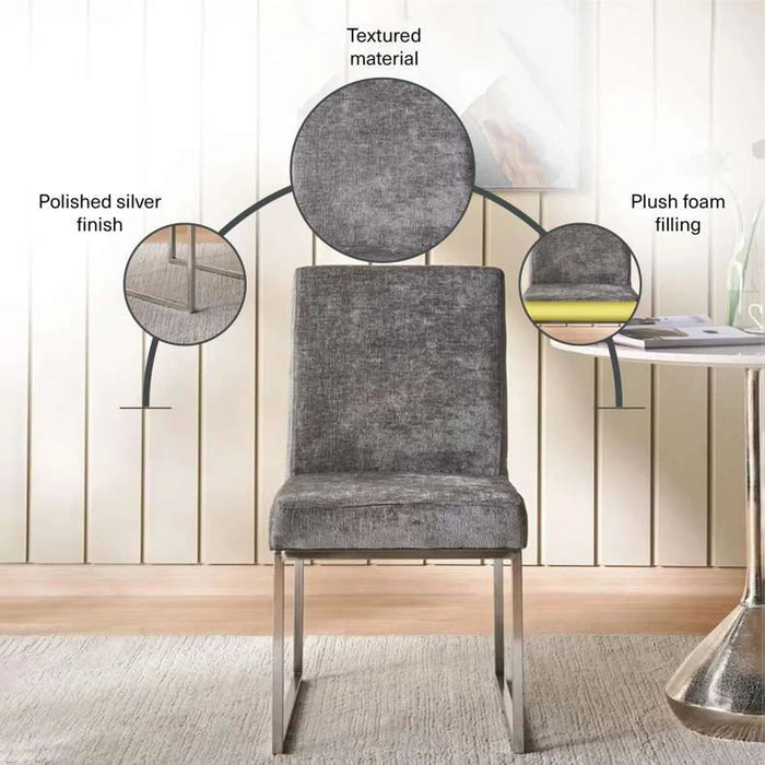 Juniper Dining Chair - Grey & Silver