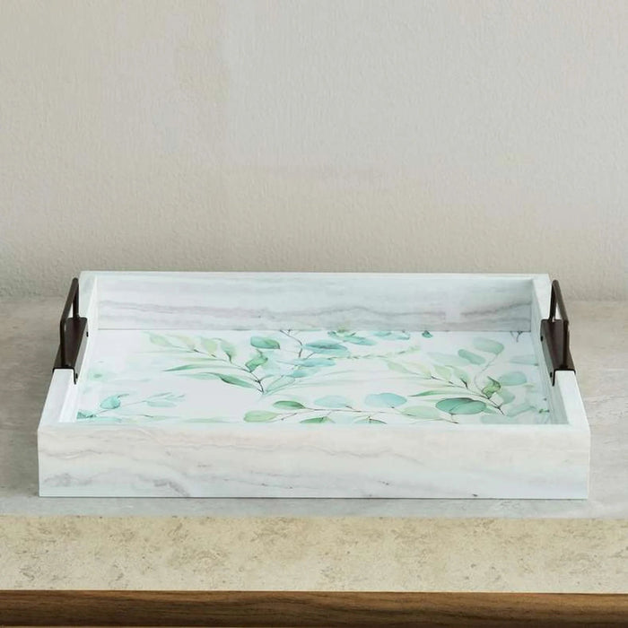 Jura Wooden Serving Tray 34X34X7.5Cm - White Pan Home