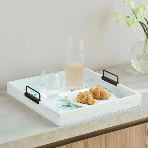 Jura Wooden Serving Tray 40X40X8Cm - White Pan Home