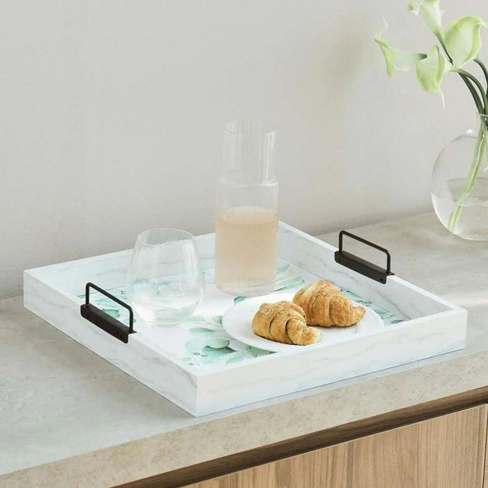 Jura Wooden Serving Tray 40X40X8Cm - White Pan Home