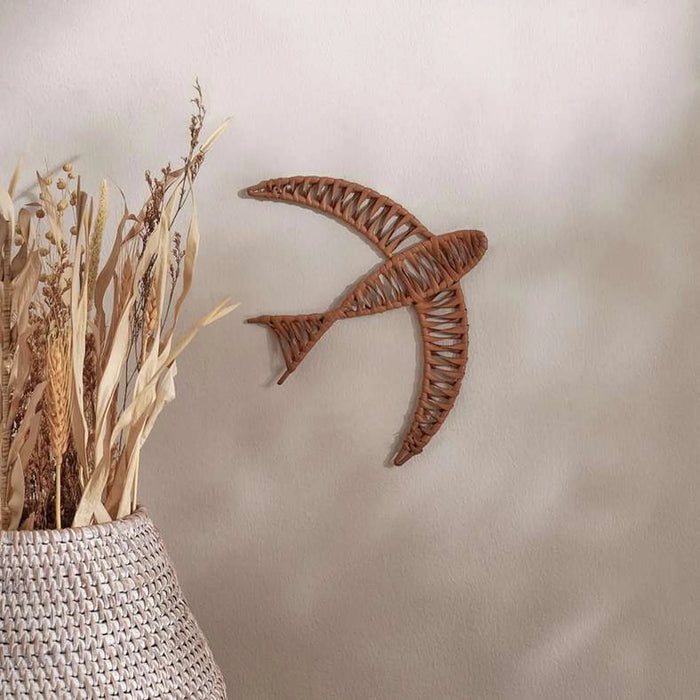 Juvenile Plastic Rattan Swallow Wall Accent 25X20.6X1.3Cm - Brown