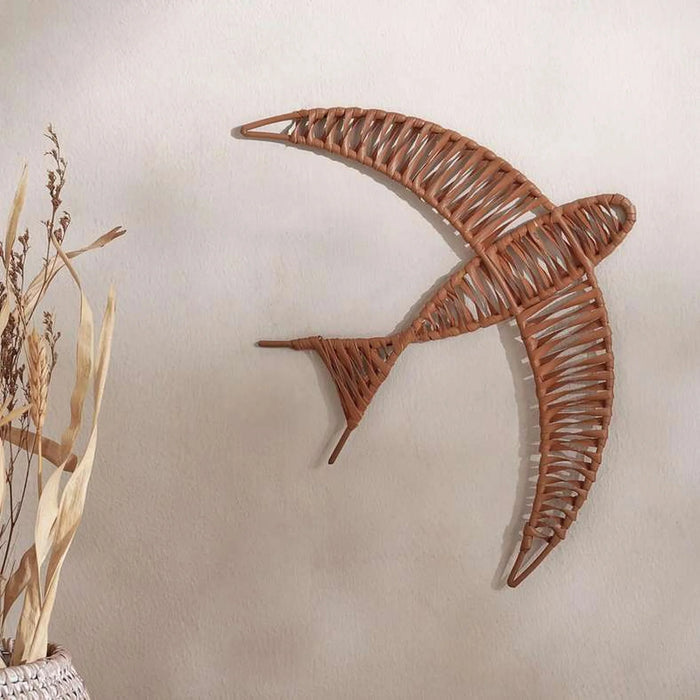 Juvenile Plastic Rattan Swallow Wall Accent 43.5X35.3X1.3Cm - Brown