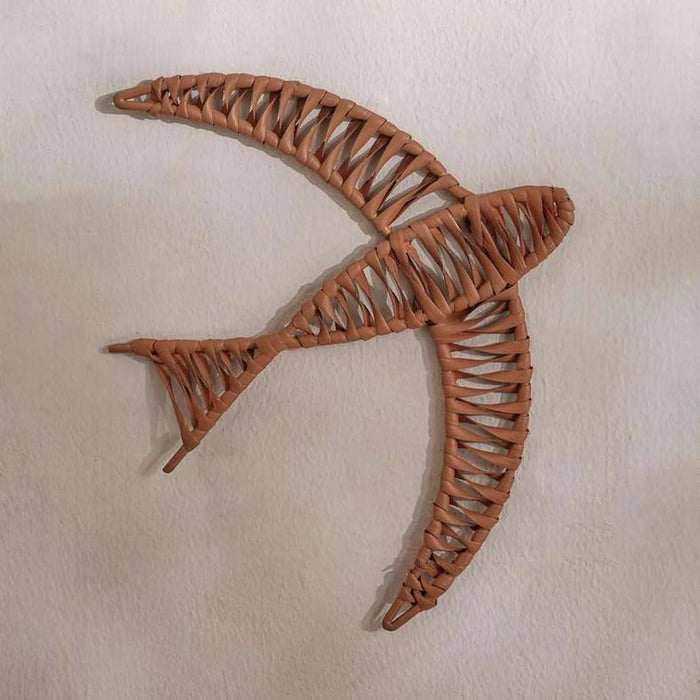 Juvenile Plastic Rattan Swallow Wall Accent 43.5X35.3X1.3Cm - Brown