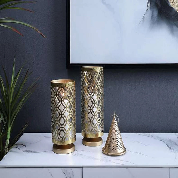 Kaanan T-Light Holder 12X12X15Cm-Gold Pan Home