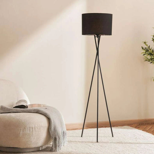 Kaede E27 Metal Floor Lamp 38X154Cm - Black Pan Home