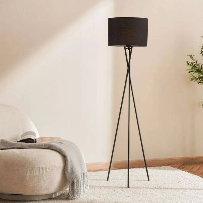 Kaede E27 Metal Floor Lamp 38X154Cm - Black Pan Home
