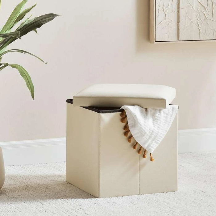 Kairo Storage Ottoman 38X38X38Cm - Beige