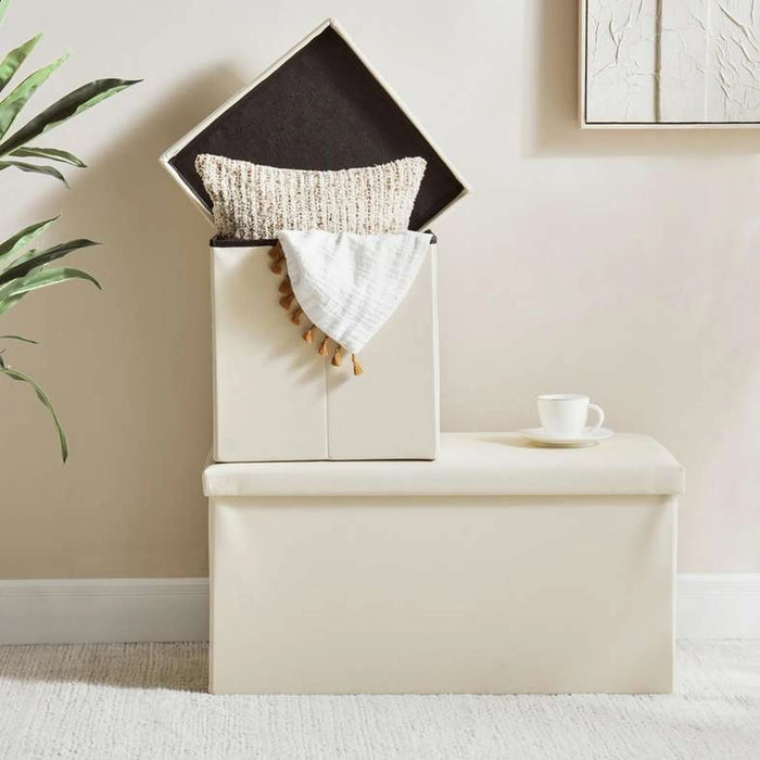Kairo Storage Ottoman 38X38X38Cm - Beige