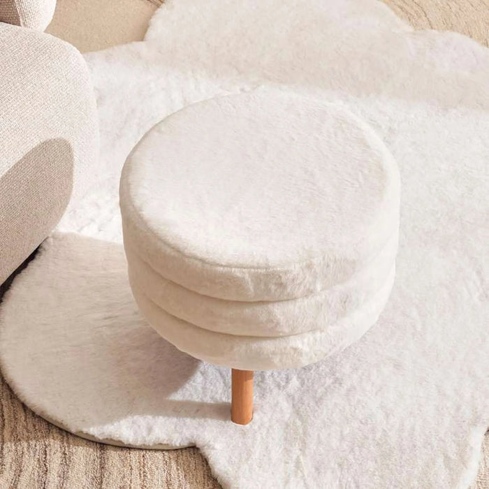Kaiser Plush Velvet Pouf 43X43X39Cm - White