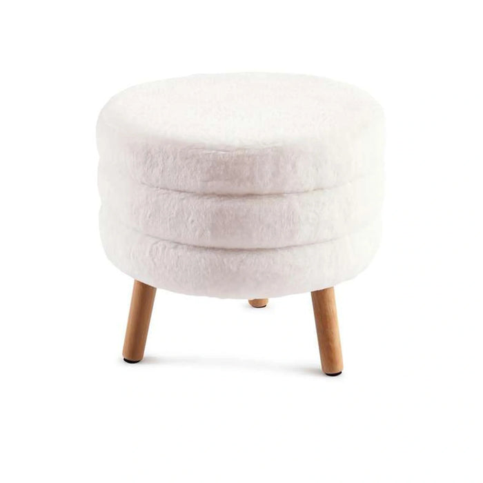 Kaiser Plush Velvet Pouf 43X43X39Cm - White