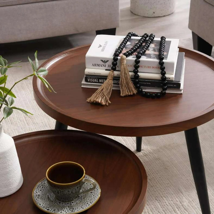 Kalani Coffee Table Set Of 2 Round - Brown Black