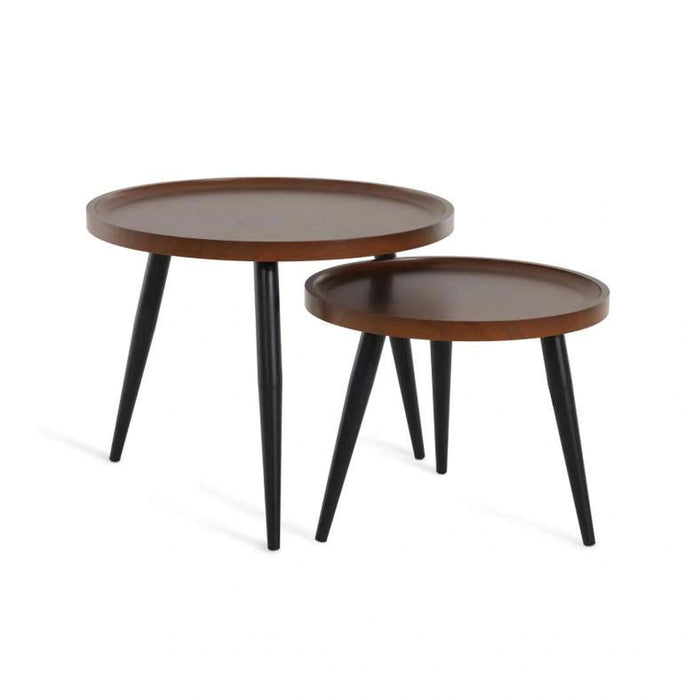 Kalani Coffee Table Set Of 2 Round - Brown Black