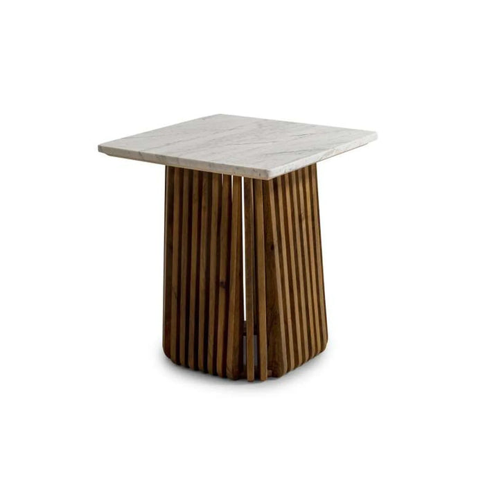 Kamari End Table Marble - White Walnut