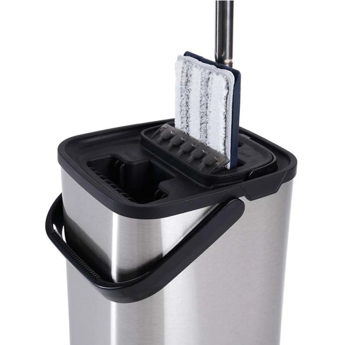 Kansas 4-Piece Stainless Steel Flat Mop Set 12L - Silver