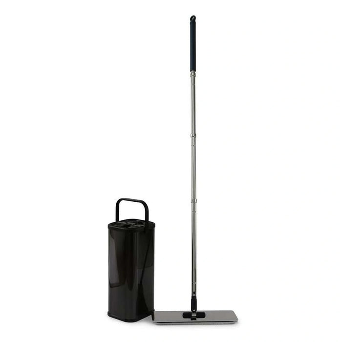 Kansas 4-Piece Stainless Steel Flat Mop Set 8L - Black