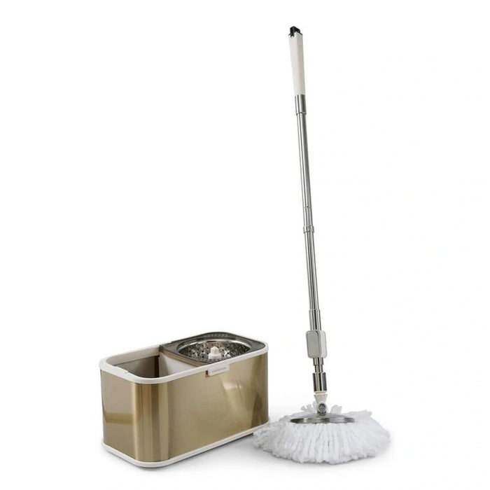 Kansas 4-Piece Stainless Steel Spin Mop Set 7L - Gold