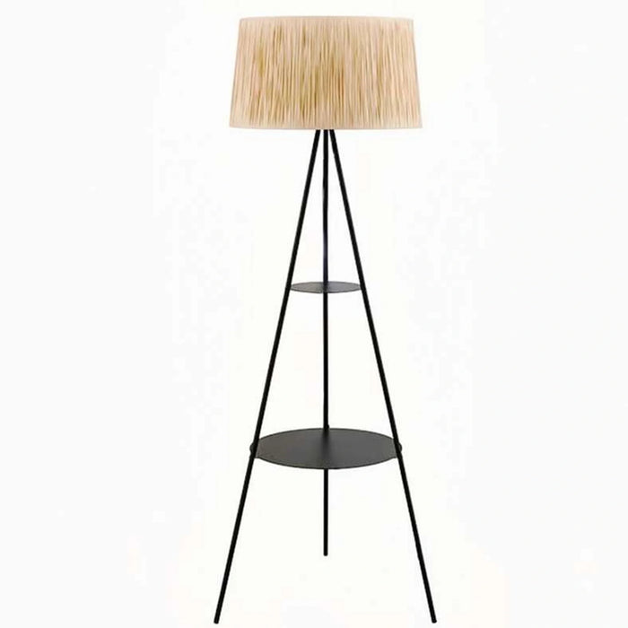 Kansas E27 Tripod Shelf Floor Lamp 48X150Cm - Black